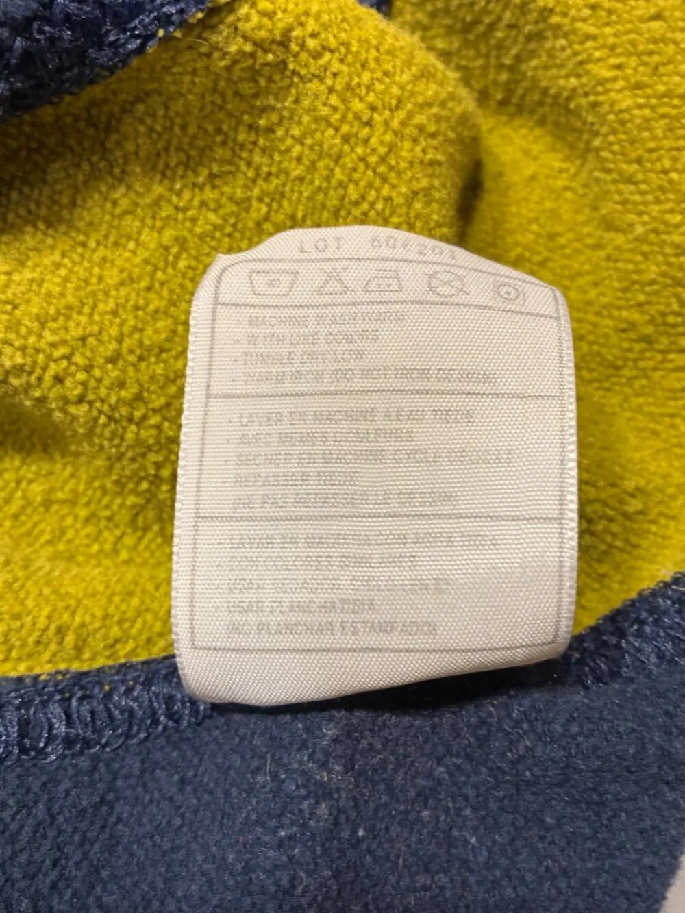 Nike Vintage 90s Colorblock Crewneck Sweatshirt, Navy/Chartreuse, Made in USA